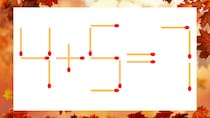 【マッチ棒クイズ】1本だけ動かして正しい式に：4＋5＝7？