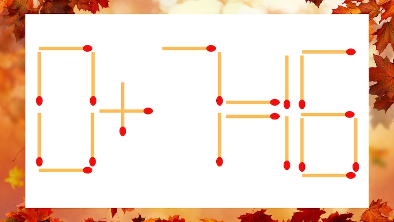 【マッチ棒クイズ】1本だけ動かして正しい式に：0＋7＝16？の画像