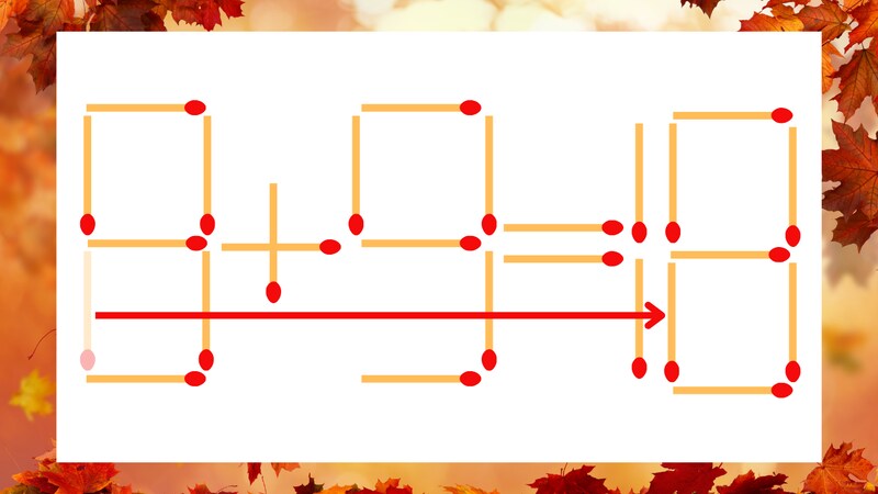 【マッチ棒クイズ】1本だけ動かして正しい式に：8＋9＝19？の正解画像