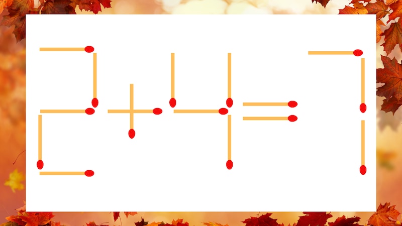 【マッチ棒クイズ】1本だけ動かして正しい式に：2+4=7？の画像