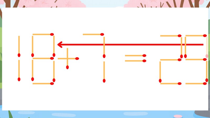 【マッチ棒クイズ】1本だけ動かして正しい式に：16+7=29？の正解画像