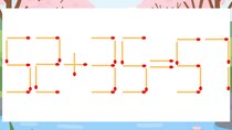 【マッチ棒クイズ】1本だけ動かして正しい式に：52+35=57？