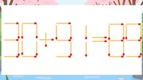 【マッチ棒クイズ】1本だけ動かして正しい式に：30+91=89？