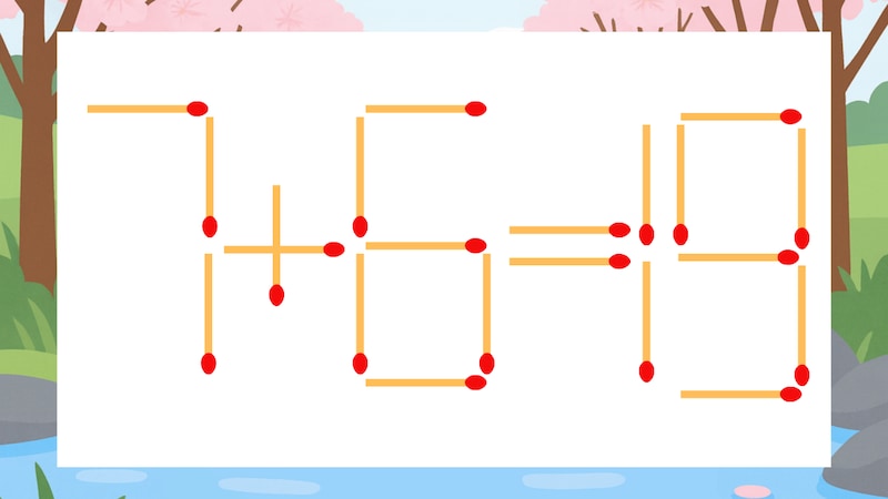 【マッチ棒クイズ】1本だけ動かして正しい式に：7+6=19？の画像