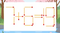 【マッチ棒クイズ】1本だけ動かして正しい式に：7+6=19？