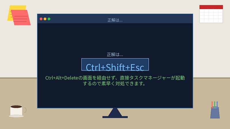 【PCスキル】まさかCtrl+Alt+Delete押してないよね？の正解画像