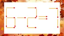 【マッチ棒クイズ】1本だけ動かして正しい式に：6-2=7？