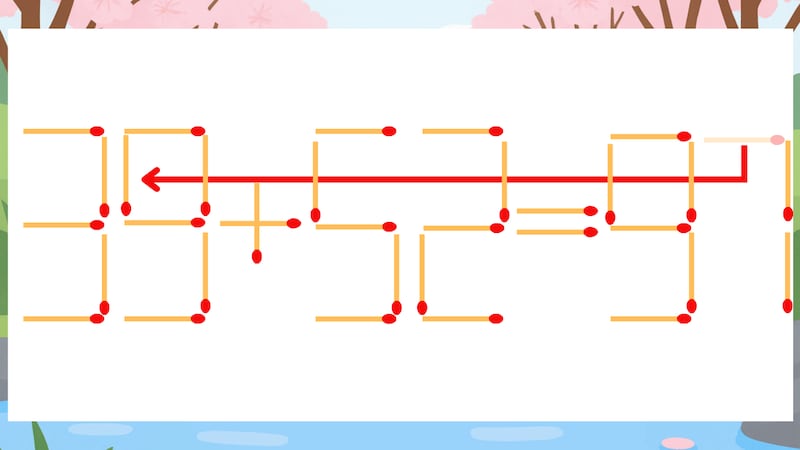 【マッチ棒クイズ】1本だけ動かして正しい式に：33+52=97？の正解画像