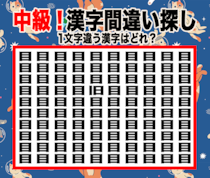 今日の漢字間違い探し【Vol.2】あなたの集中力を試そう！【中級】