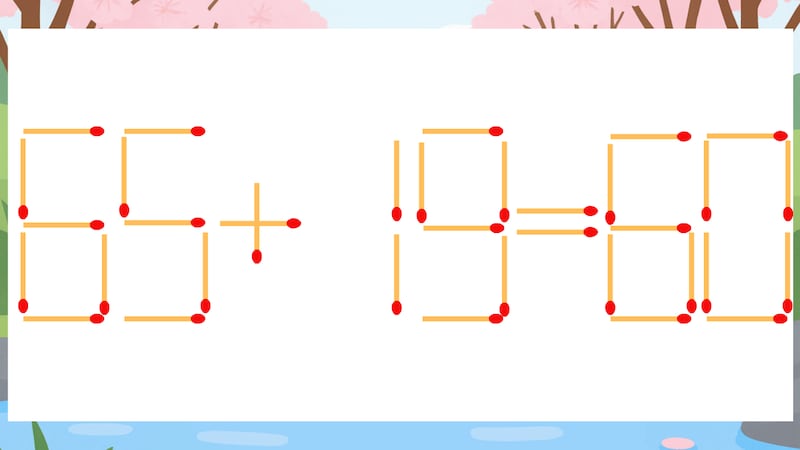 【マッチ棒クイズ】1本だけ動かして正しい式に：65+19=60？の画像