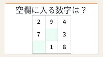 【数字パズル】解けたら自慢していいレベル！3×3魔方陣の空欄を埋めろ