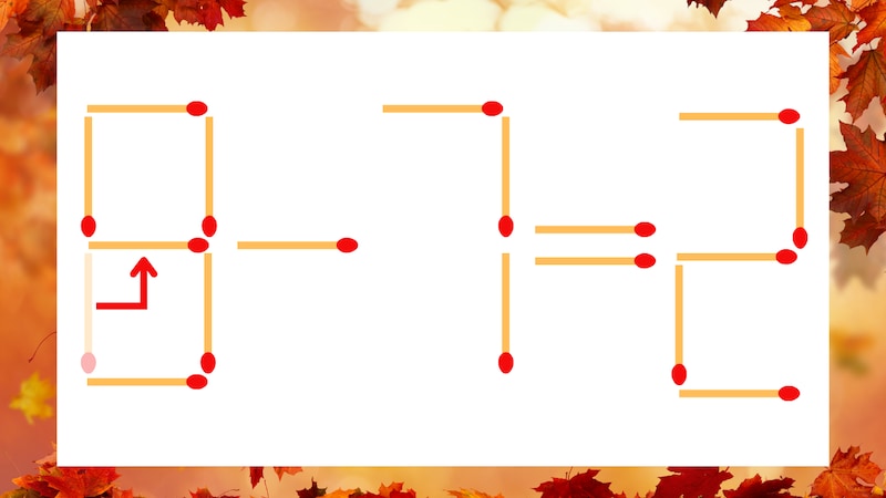 【マッチ棒クイズ】1本だけ動かして正しい式に：0-7=2？の正解画像