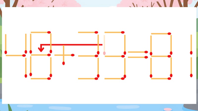 【マッチ棒クイズ】1本だけ動かして正しい式に：40+39=81？の正解画像