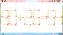 【マッチ棒クイズ】1本だけ動かして正しい式に：90+26=54？