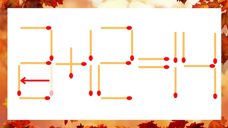 【マッチ棒クイズ】1本だけ動かして正しい式に：3+12=14？の正解画像
