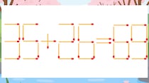 【マッチ棒クイズ】1本だけ動かして正しい式に：35+26=69？