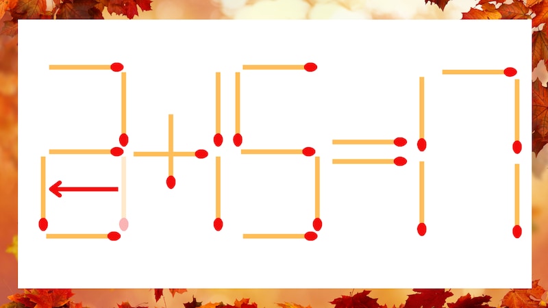【マッチ棒クイズ】1本だけ動かして正しい式に：3+15=17？の正解画像