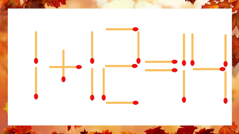 【マッチ棒クイズ】1本だけ動かして正しい式に：1+12=14？の画像