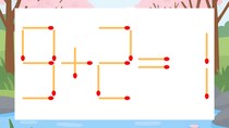 【マッチ棒クイズ】1本だけ動かして正しい式に：9+2=1？