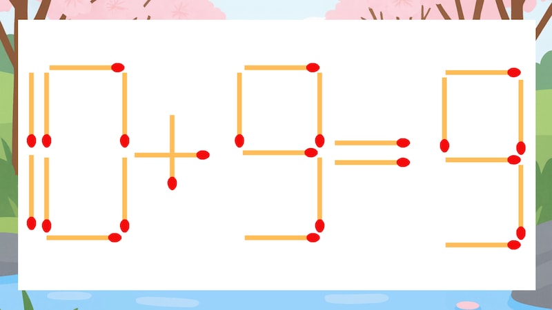 【マッチ棒クイズ】1本だけ動かして正しい式に：10+9=9？の画像