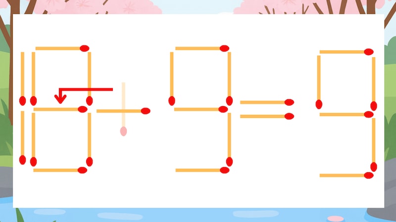 【マッチ棒クイズ】1本だけ動かして正しい式に：10+9=9？の正解画像