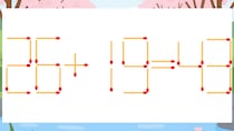 【マッチ棒クイズ】1本だけ動かして正しい式に：26+19=43？