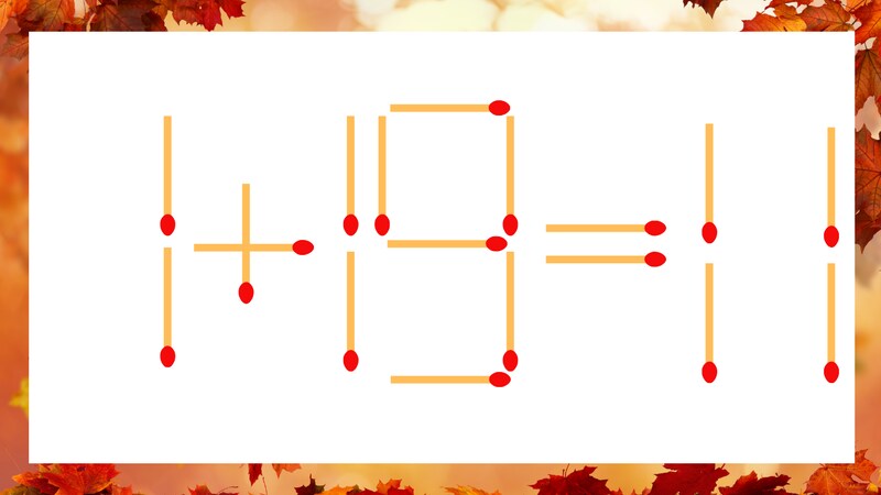 【マッチ棒クイズ】1本だけ動かして正しい式に：1+19=11？の画像