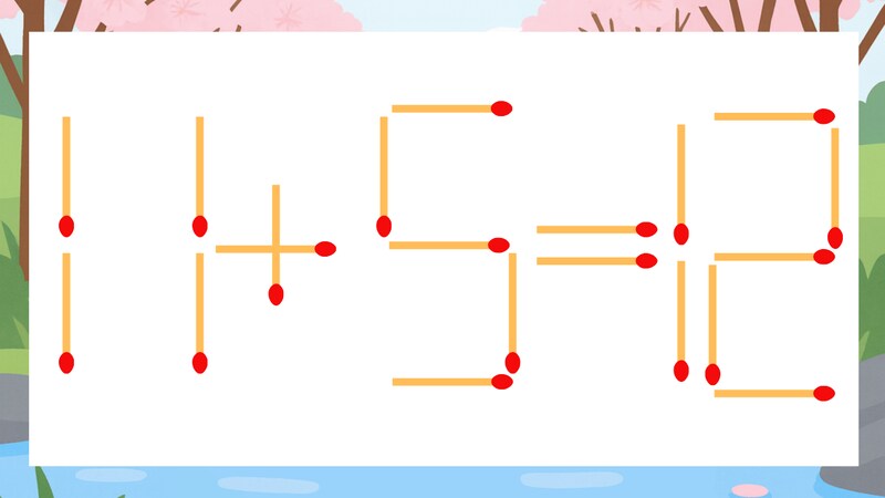 【マッチ棒クイズ】1本だけ動かして正しい式に：11+5=12？の画像
