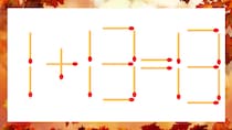 【マッチ棒クイズ】1本だけ動かして正しい式に：1+13=13？