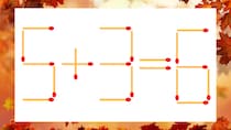 【マッチ棒クイズ】1本だけ動かして正しい式に：5+3=6？