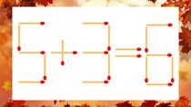 【マッチ棒クイズ】1本だけ動かして正しい式に：5+3=6？