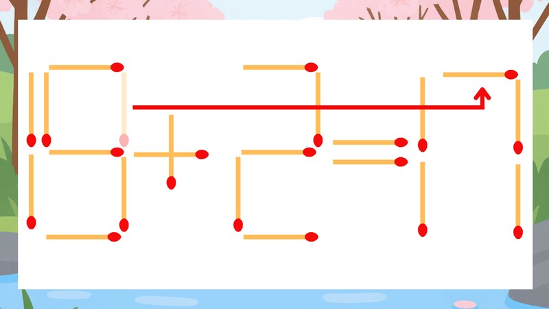 【マッチ棒クイズ】1本だけ動かして正しい式に：19+2=11？の正解画像