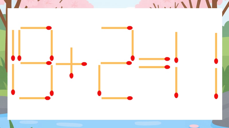 【マッチ棒クイズ】1本だけ動かして正しい式に：19+2=11？の画像