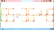 【マッチ棒クイズ】1本だけ動かして正しい式に：65+36=49？