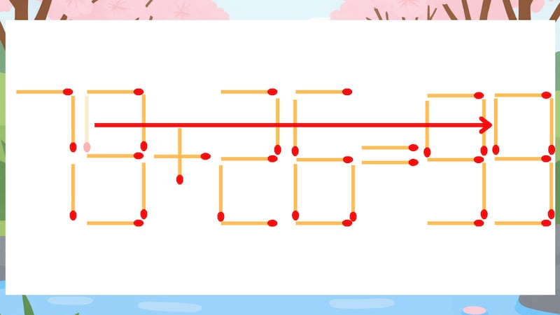 【マッチ棒クイズ】1本だけ動かして正しい式に：79+26=93？の正解画像