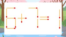 【マッチ棒クイズ】1本だけ動かして正しい式に：6+7=1？