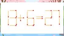 【マッチ棒クイズ】1本だけ動かして正しい式に：13+6=27？