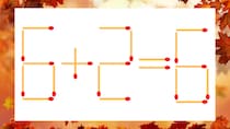 【マッチ棒クイズ】1本だけ動かして正しい式に：6+2=6？