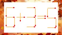 【マッチ棒クイズ】1本だけ動かして正しい式に：6+3=5？