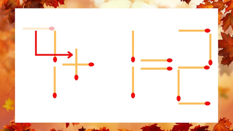 【マッチ棒クイズ】1本だけ動かして正しい式に：7-1=2？の正解画像