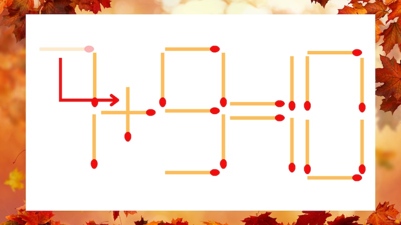 【マッチ棒クイズ】1本だけ動かして正しい式に：7-9=10？の正解画像
