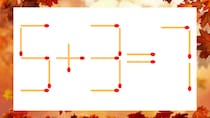 【マッチ棒クイズ】1本だけ動かして正しい式に：5+3=7？
