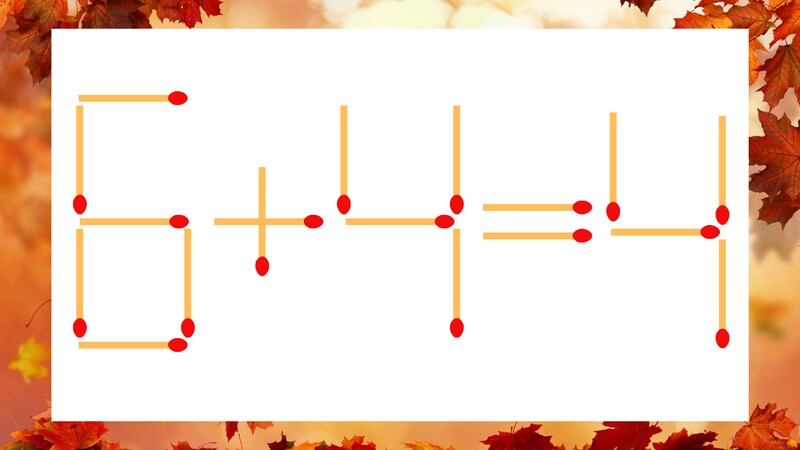 【マッチ棒クイズ】1本だけ動かして正しい式に:6+4=4?の画像