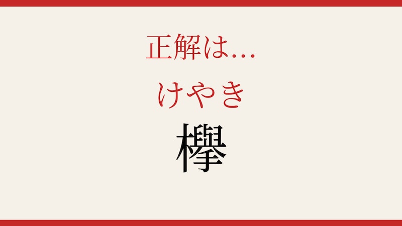 【難読漢字】これが読めたら博識！街中でよく見るあの木の名前ですの正解画像