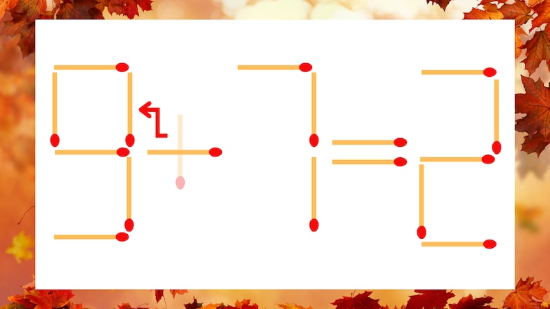 【マッチ棒クイズ】1本だけ動かして正しい式に：5+7=2？の正解画像