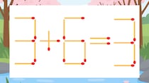 【マッチ棒クイズ】1本だけ動かして正しい式に：3+6=3？
