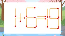 【マッチ棒クイズ】1本だけ動かして正しい式に：1+6=19？