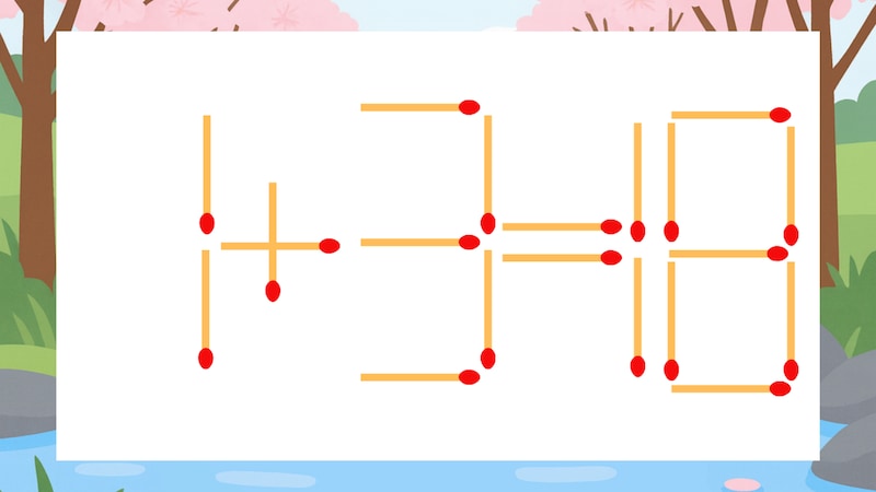 【マッチ棒クイズ】1本だけ動かして正しい式に:1+3=18?の画像