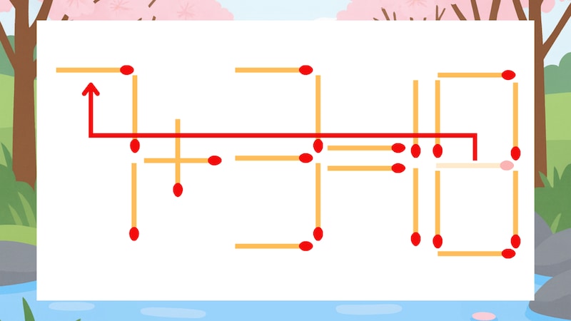 【マッチ棒クイズ】1本だけ動かして正しい式に:1+3=18?の正解画像