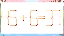 【マッチ棒クイズ】1本だけ動かして正しい式に：45+6=37？